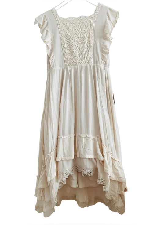 Joyfolie Dresses & Skirts - Joyfolie Cream Cassia Ruffled Lace Dress